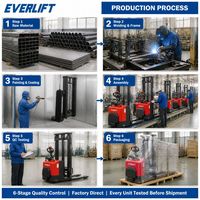 Transpalette Électrique Everlift 1,5 Tonne, Chariot Élévateur Hydraulique Autoportant, Batterie Plomb-Acide, Hauteur de Levage 4,5 m
