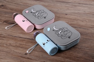 Phim Hoạt Hình Động Vật Voi Hộp Ăn Trưa Với Chai Nước Thiết Lập Và Muỗng An Toàn Nhựa Thực Phẩm <span class=keywords><strong>Container</strong></span> Cho Trẻ Em Để Các Trường Học - Product Image 6