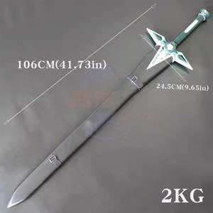 <span class=keywords><strong>Épée</strong></span> de cosplay <span class=keywords><strong>Kirito</strong></span> blanche en métal, échelle 1:1, arme de cosplay de 41,73 pouces de long avec fourreau pour jeu de rôle - Product Image 3