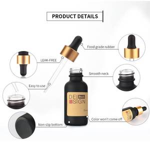 Bán Buôn Rỗng Matte Màu Đen 5Ml 15Ml 30Ml 50Ml <span class=keywords><strong>100Ml</strong></span> Tinh Dầu Chai Nhỏ Giọt Với Nắp Tre - Product Image 2