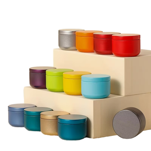 Özel noel Mini yuvarlak mum kavanozu 54 * H40mm 50ml küçük boş teneke kutu kapaklı boyalı Metal teneke kutu kek için - Product Image 1