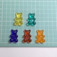 100 Pezzi di Cabochon a Forma di Orsetto Gommoso Colorato, Decorazioni Trasparenti per Nail Art