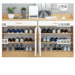 Modern <strong>Shoe</strong> <strong>Rack</strong> Stand/wooden Storage Organizer with 4 Doors and 2 Drawers for <strong>Hallway</strong> - Product Image 3