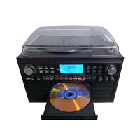 Sistem Audio Stereo pemutar rekaman LP tipe CD nostalgia Radio AM FM pemutar meja putar perekam Bluetooth