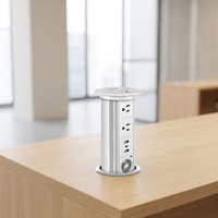Prise de courant motorisée escamotable pour bureau, 2 prises CA, 2 ports USB, multiprise encastrée pour table de conférence