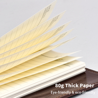 Journal en cuir rechargeable format A6, fait à la main, couverture personnalisable (logo/texte), parfait pour les affaires/usage quotidien