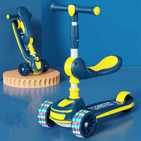 Venta al por Mayor de Patinete Eléctrico Plegable de 3 Ruedas para Niños, 3 en 1, con Asiento, Diseño Moderno y Elegante para Niños, Diversión al Aire Libre