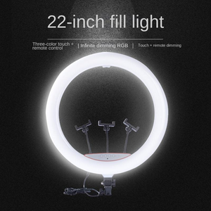 Pour <span class=keywords><strong>Tik</strong></span> <span class=keywords><strong>Tok</strong></span> Live Stream 22 pouces LED maquillage Salon de beauté mural Vloger Youtuber LED anneau lumière lampe avec sol 2m trépied - Product Image 3
