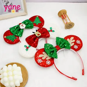 Hot selling Christmas glitter accessories new year hair ornament for baby headband for girls