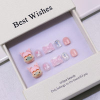Nouveaux autocollants pour ongles mignons et faits à la main pour enfants, vente en gros, non toxiques et doux pour les mains.
