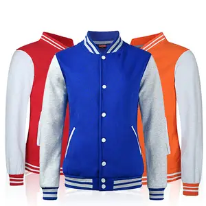 New men winter unisex button down college letterman bomber jackets custom baseball varsity jacket