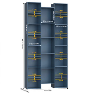 Estanterías de Madera para Libros, Estantería de Exhibición de Libros Azul Prusia, Mueble de Almacenamiento para Niños, Muebles de Oficina, Sala de Estar, Diseño Moderno 5+ - Product Image 3