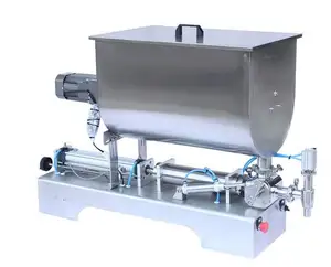 U Type Stainless Steel Semi-Auto Honey Sauce Filler Paste Filling Machine With Mixer