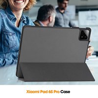 Funda Trasera Rígida de Cuero PU para Xiaomi Pad 6S Pro 2024, Diseño Personalizado, Plegable en Tres Partes, Funda Inteligente para Tablet de 12.4 Pulgadas
