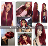 Lots de cheveux humains vierges, couleur 99J, 100%, avec extensions de cheveux, vente en lot, fournisseurs