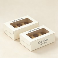 Boîte à cupcakes en papier kraft biodégradable avec fenêtre, qualité alimentaire, boîte à biscuits personnalisable pour boulangerie, boîte à mini-gâteaux