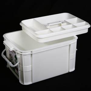 Large Capacity Portable Medicine Box White Plastic 9 Grids Pill Storage First Aid Kit for Home Use - Product Image 4