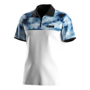 T-shirt de sport à manches courtes de haute qualité en sublimation, 100% polyester, chemises à fermeture éclair, polos pour hommes et femmes - Product Image 1