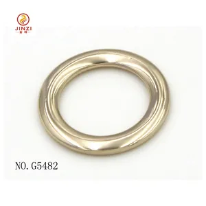 Glossy gold metal accessories 20mm Metal Flat O ring buckle for bags