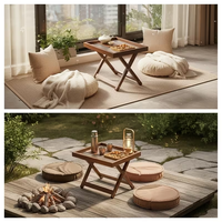 Table d'étude moderne en bois pliable avec plateau à collation et rebords surélevés, idéale pour chambre à coucher, fenêtre en baie, table basse autoportante