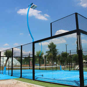 كانشا دي باديل بانورامية خارجية من الفولاذ وعشب بو مع مادة زجاجية معدات ملعب تنس للعب في الهواء الطلق - Product Image 4