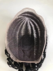 Hombres 8x10 "Peluca de reemplazo de cabello de encaje completo 8 Cornrow Strand Braid Hombres Rizado Natural <span class=keywords><strong>Afro</strong></span> Hair Toupee Cabello humano - Product Image 2