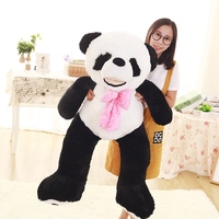 Peluche géante brodée en forme d'ours panda pour enfants, Assurance Commerce, Unisexe, Noir et Blanc, 10 pièces, Coton PP