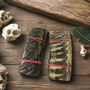 Cuchillo de cuerno de oveja grande hecho a mano de alta calidad de proveedor confiable, con escamas naturales pulidas, estilo antiguo, tacto real, arte. - Product Image 1