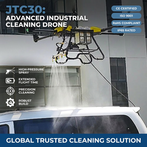 Drone de nettoyage extérieur industriel Joyance, laveur de bâtiments professionnel UAV avec contrôle de pression de précision et double opération RTK - Product Image 1