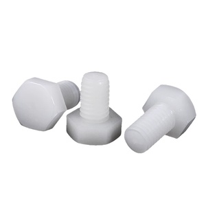 Bulloni Esagonali in Nylon Bianco PA66 DIN933, Viti in <span class=keywords><strong>Plastica</strong></span> M3 M4 M5 M6 M8 M10 M12 M14 M16 M18 M20 Sistema Metrico - Product Image 1