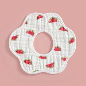 Hot Selling 6-Layer Organic Cotton <b>Muslin</b> Newborn Bib Sublimation Design for Drool Milk Spit-up Protection <b>Baby</b> Burp <b>Cloths</b> - Product Image 1