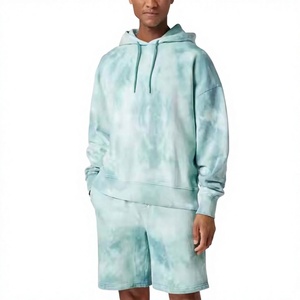 Conjunto de Sudadera con Capucha Tie-Dye para Hombre, Talla Grande, Manga Regular, Felpa Francesa, Ropa Casual de Verano - Product Image 1