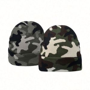Gorros de Invierno para Hombre al por Mayor, Gorro Deportivo para Esquí, Gorro de Punto, Gorros de Jacquard Personalizados con Estampado de Camuflaje para Hombre - Product Image 1