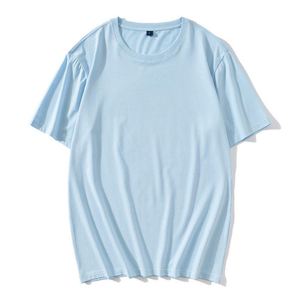 Camiseta de gran tamaño de manga corta de algodón con cuello redondo transpirable al por mayor de fábrica para verano patrón sólido con logotipo personalizado - Product Image 5