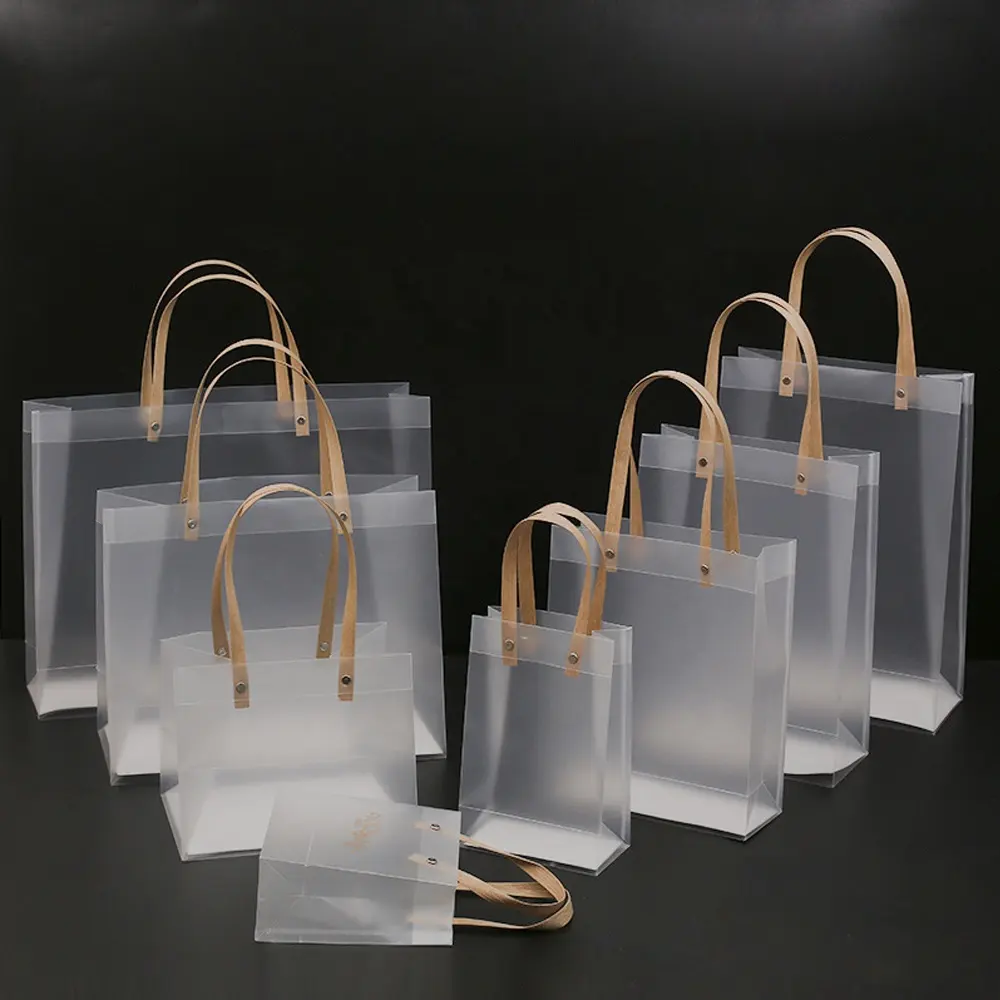 Пластиковая Сумка-тоут из ПВХ, матовая прозрачная сумка-тоут, подарочная упаковочная сумка в наличии