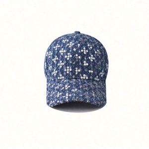 Bsci Manufacture Custom 6 Panel Sequin Puff Printing Sporty Formal Common Denim Baseball Caps Wholesale Dad <b>Hat</b> - Product Image 5
