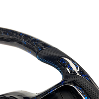 Volant en fibre de carbone pour Ford Mustang GT, Ford Focus ST MK3, palettes de changement de vitesse Drag, emblème Ecoboost, Dark Horse Chrome