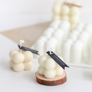 Molde de silicona 3D con forma de cubo, bola, postre, pastel, chocolate, burbuja, de grado alimenticio, para hacer velas de cera de soja, jabón y adornos caseros - Product Image 5