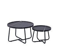 Ensemble de table basse convertible à cadre en métal de style traditionnel pour le stockage de meubles de salon