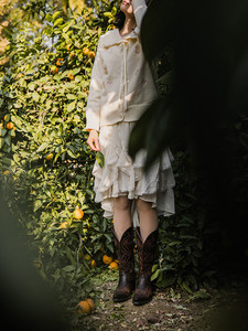 Nouvelles <span class=keywords><strong>bottes</strong></span> de cowboy western pour femmes à bout pointu et à tige haute, brodées, style charro américain, en cuir véritable - Product Image 4