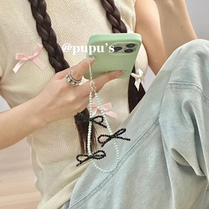 Cadena para Teléfono Móvil con Lazo de Perlas y Cuentas, para Mujeres y Niñas, Correa Antipérdida, Colgante, Llavero, Joyería, 23cm - Product Image 4