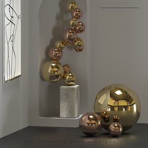 Varios tamaños Suministro 201 304 Chapado en Navidad Durable Titanio Acero inoxidable Bola de <span class=keywords><strong>metal</strong></span> dorado Esfera hueca - Product Image 4