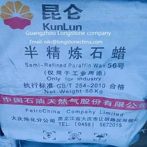 Kunlun paraffin wax high quality semi refined paraffin wax 56/58 oil content Max .0.5%