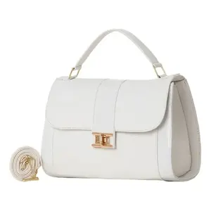 Bolso de Mano para Mujer Fana Clara M3859, Blanco, de Cuero Patentado, con Cierre de Giro, para Bodas - Product Image 4