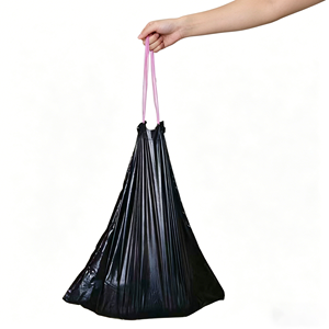 Sacchi per la Spazzatura in HDPE Personalizzati con Cordoncino - Sacchi Resistenti ad Alta Capacità per Cucina, <span class=keywords><strong>Bagno</strong></span> e Uso Domestico - Product Image 1