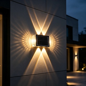 <b>LED</b> solar lights for outdoor waterproof lighting, solar lamps for garden decoration, wall lights with 4 <b>LEDs</b> for landscape - Product Image 3