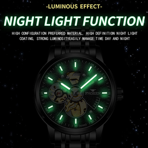 Personalizable, Reloj Mecánico Automático para Hombre con Correa de Acero Inoxidable y Cuero, Diseño Hueco, Estilo Juvenil, Nuevo y Moderno 2026, Resistente al Agua - Product Image 5