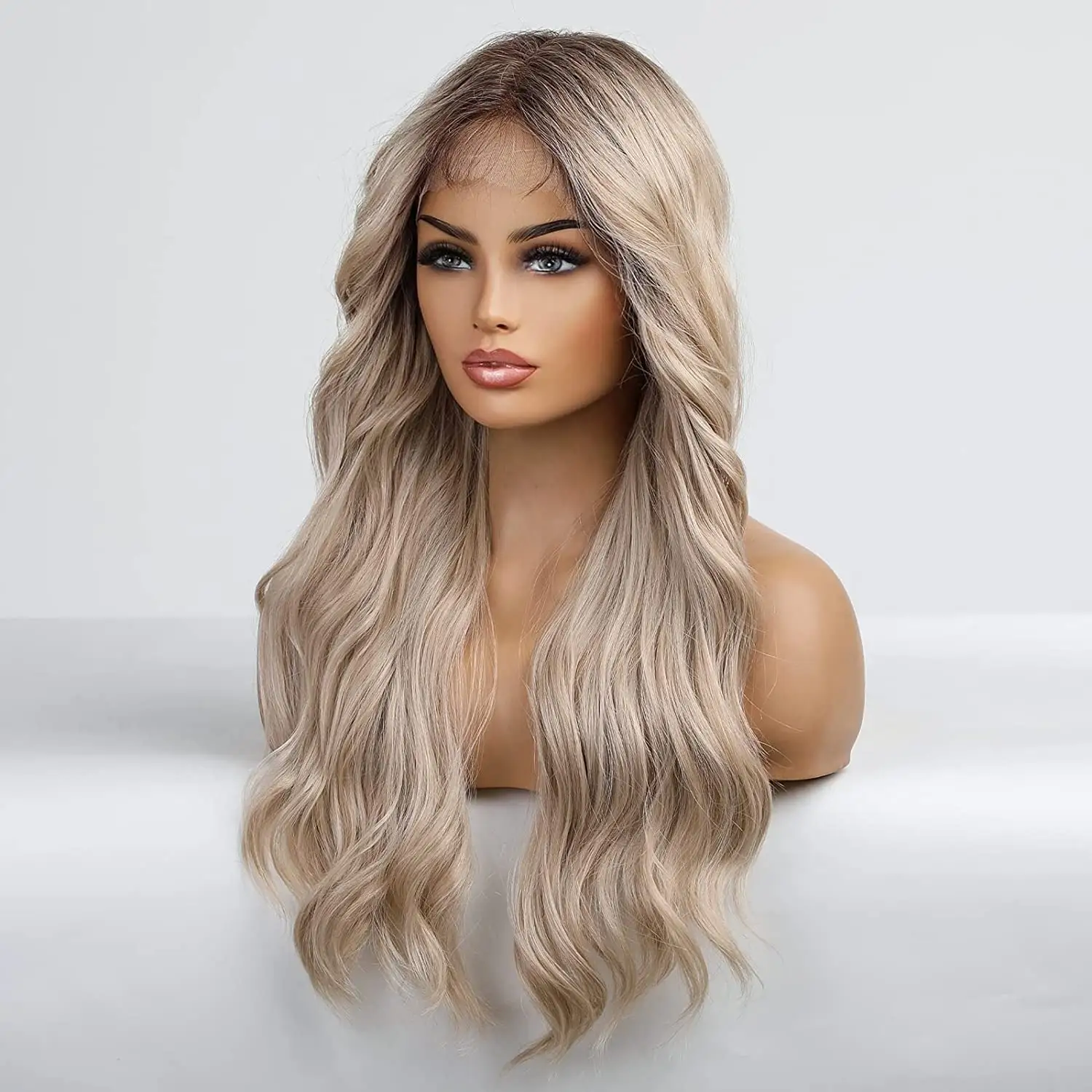 Wholesale 13x6 Lace Frontal Wigs Human Hair Blonde Brazilian Virgin Hair Glueless Natural Wave Wig Pre Plucked for black woman