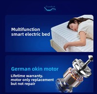 XL réglable intelligent électrique multifonctionnel double moteur hydraulique lit maison hôtel utilisation pliable en cuir Double fonction extensible