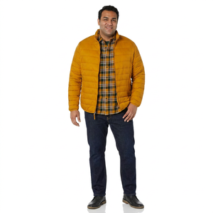 Veste matelassée en toile enduite unie, imperméable et respirante, pour homme, style streetwear, avec fermeture éclair, prix de gros, faible MOQ - Product Image 1